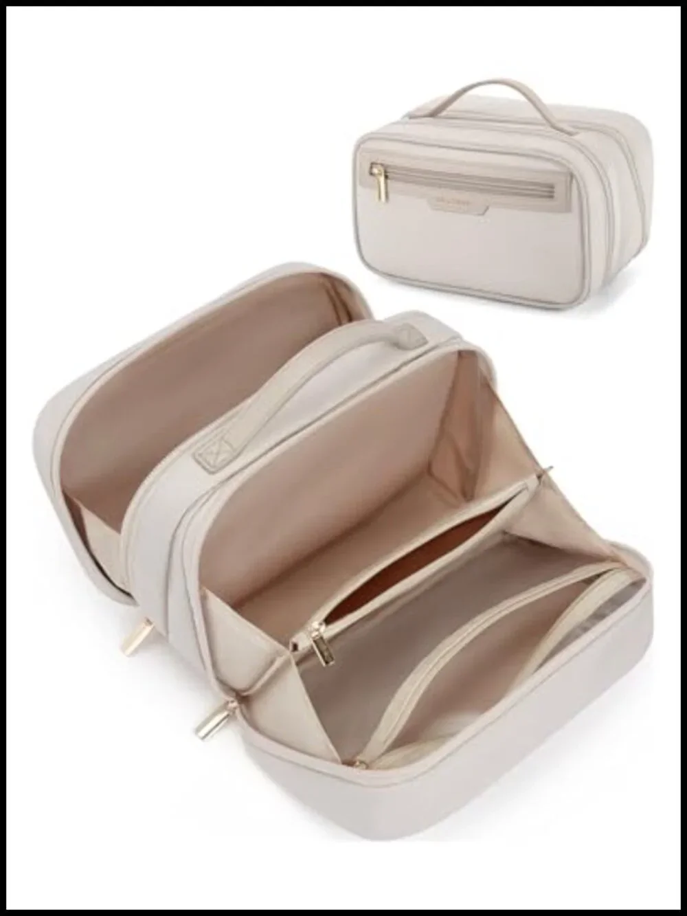 Large Capacity Travel Makeup Bag Cosmetic Organizer with Multiple Compartments
